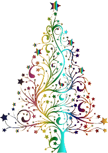 a colorful christmas tree
